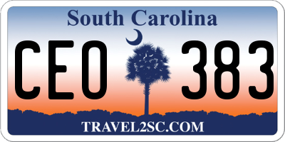 SC license plate CEO383