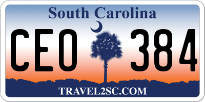 SC license plate CEO384