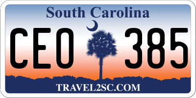SC license plate CEO385