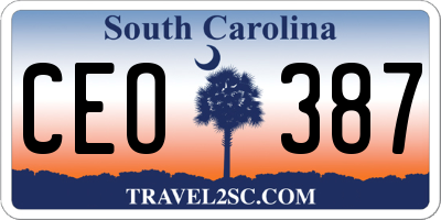 SC license plate CEO387