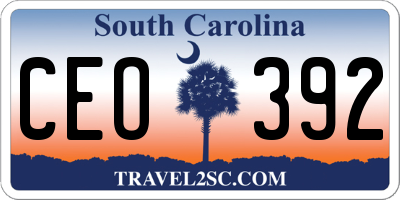 SC license plate CEO392