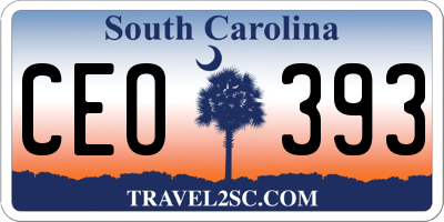 SC license plate CEO393