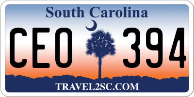 SC license plate CEO394