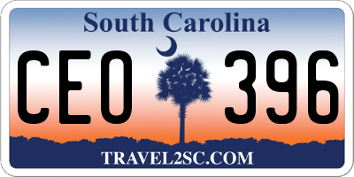 SC license plate CEO396