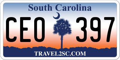 SC license plate CEO397