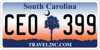 SC license plate CEO399