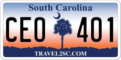 SC license plate CEO401