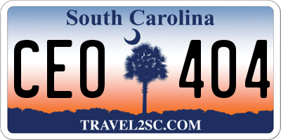 SC license plate CEO404