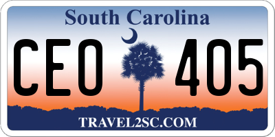 SC license plate CEO405