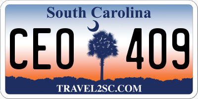 SC license plate CEO409