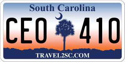 SC license plate CEO410