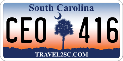 SC license plate CEO416