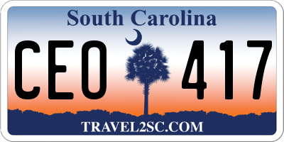 SC license plate CEO417