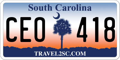 SC license plate CEO418