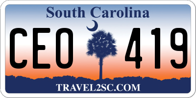 SC license plate CEO419
