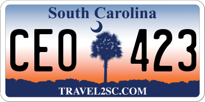 SC license plate CEO423