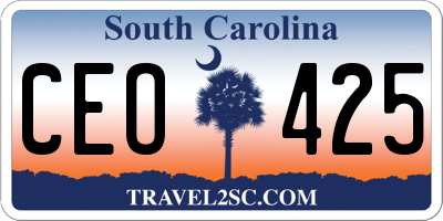 SC license plate CEO425