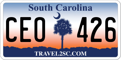 SC license plate CEO426