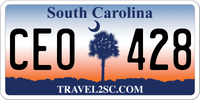 SC license plate CEO428