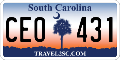 SC license plate CEO431