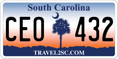 SC license plate CEO432