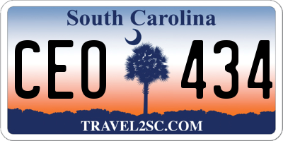 SC license plate CEO434