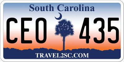 SC license plate CEO435