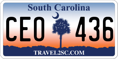SC license plate CEO436