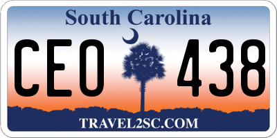SC license plate CEO438