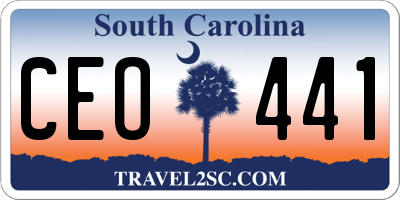 SC license plate CEO441