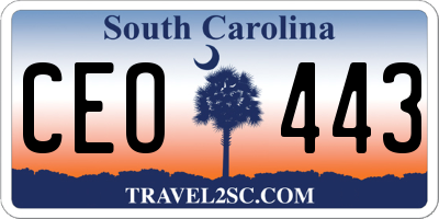 SC license plate CEO443