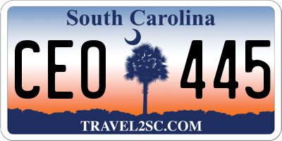 SC license plate CEO445