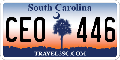 SC license plate CEO446