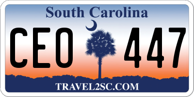 SC license plate CEO447