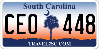 SC license plate CEO448