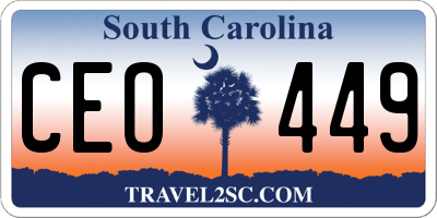 SC license plate CEO449