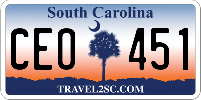 SC license plate CEO451