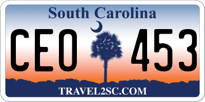 SC license plate CEO453