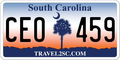 SC license plate CEO459