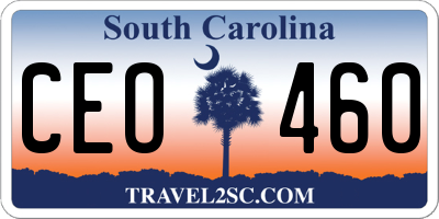 SC license plate CEO460
