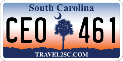 SC license plate CEO461