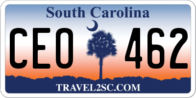 SC license plate CEO462