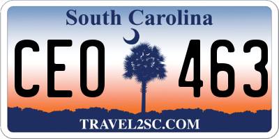SC license plate CEO463