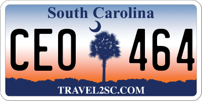 SC license plate CEO464