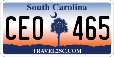 SC license plate CEO465
