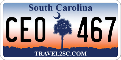 SC license plate CEO467