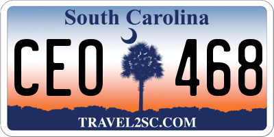 SC license plate CEO468
