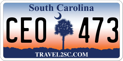 SC license plate CEO473