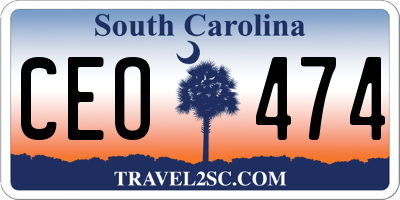 SC license plate CEO474