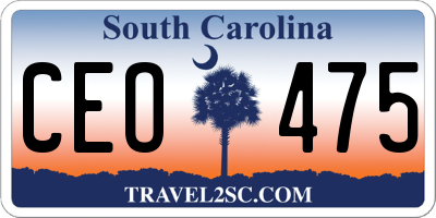SC license plate CEO475